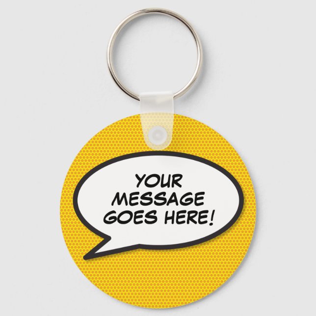 Personalised Find your keys Comic Book Pop Art Key Ring (Front)
