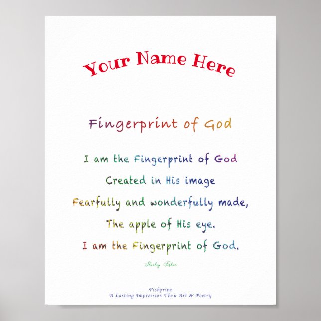 Personalised Fingerprint of God Poster (Front)