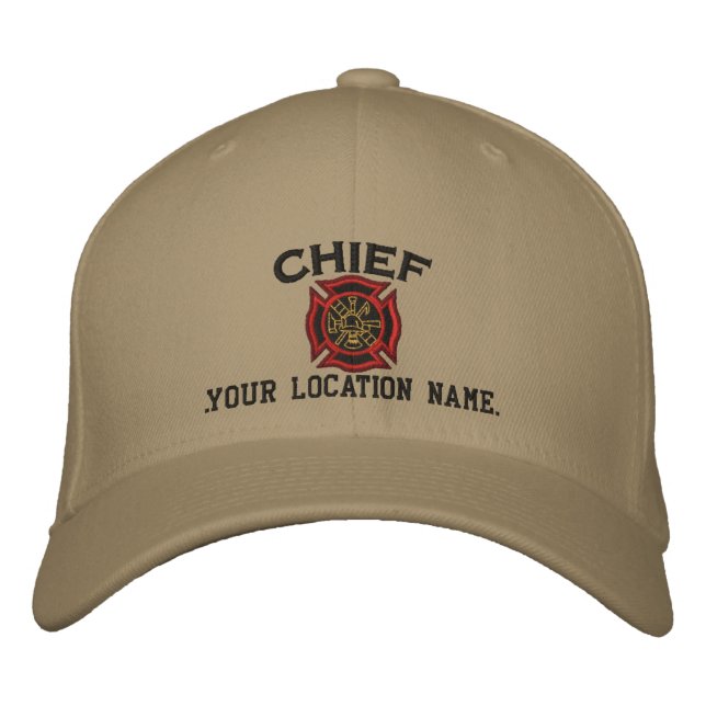 Personalised Fire Chief Custom Cap Embroidery (Front)