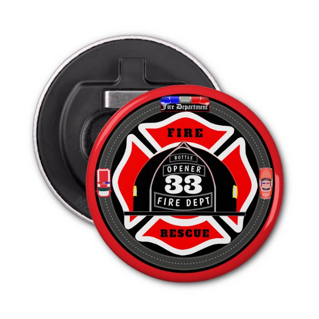 Personalised Fire Department Bottle Opener (Front)
