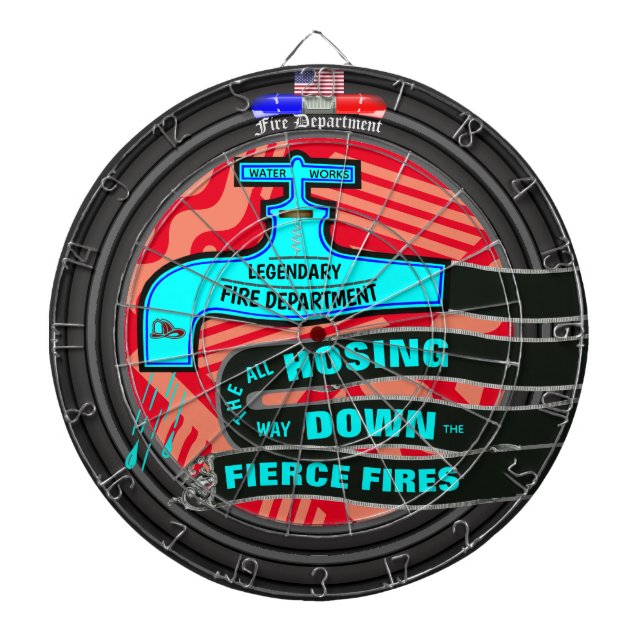 Personalised Fire Department Hose Dartboard (Front)