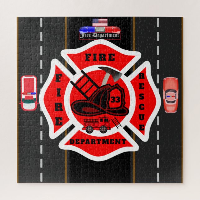 Personalised Fire Department Jigsaw Puzzle (Vertical)