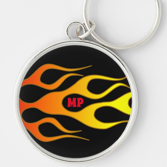 Personalised Fire Flame Keychain (Front)