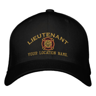 Personalised Fire Lieutenant Custom Cap Embroidery