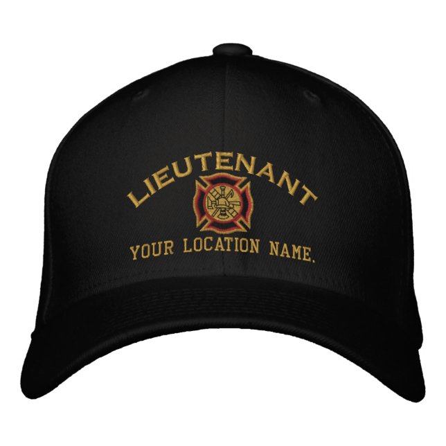 Personalised Fire Lieutenant Custom Cap Embroidery (Front)