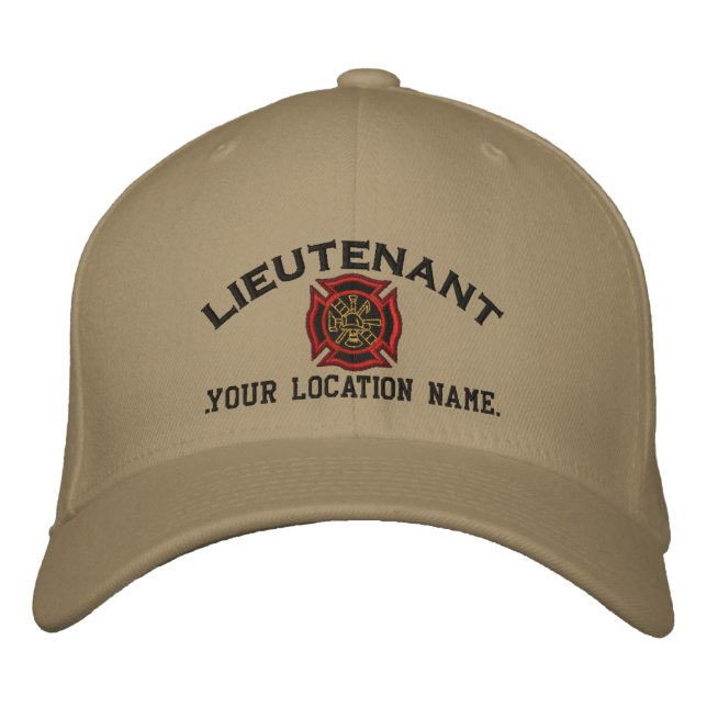 Personalised Fire Lieutenant Custom Cap Embroidery (Front)