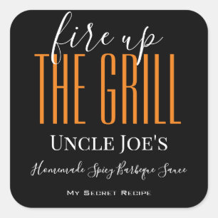 Personalised "Fire Up The Grill" Food Label