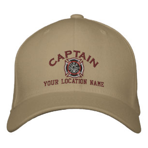 Personalised Firefighter Captain Cap Embroidery