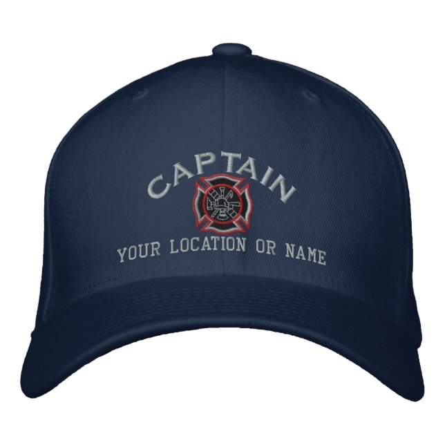 Personalised Firefighter Captain Cap Embroidery (Front)