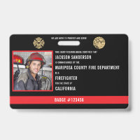 Personalised Firefighter Employee Photo ID
