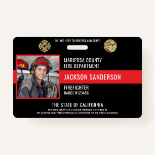 Personalised Firefighter Employee Photo ID ID Badge