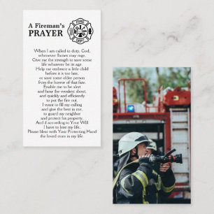 Personalised Firefighter Maltese Fireman's Prayer Business Card