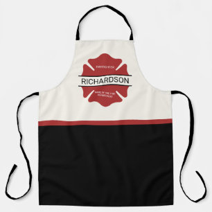 Personalised Firefighter Red Logo Symbol  Apron