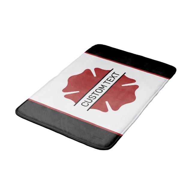Personalised Firefighter Red Logo Symbol  Bath Mat (Angled)