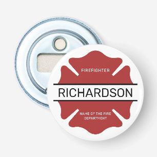 Personalised Firefighter Red Logo Symbol Bottle Opener