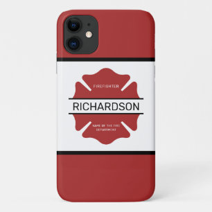 Personalised Firefighter Red Logo Symbol iPhone 11 Case