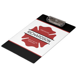 Personalised Firefighter Red Logo Symbol  Clipboard