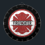 Personalised Firefighter Red Logo Symbol  Dartboard<br><div class="desc">Personalised Firefighter Red Logo Symbol Fire Rescue Department Gifts!</div>