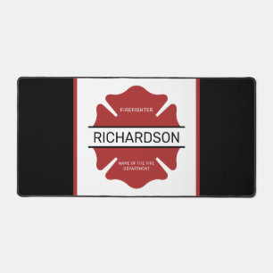 Personalised Firefighter Red Logo Symbol  Desk Mat