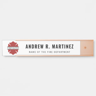 Personalised Firefighter Red Logo Symbol  Door Sign