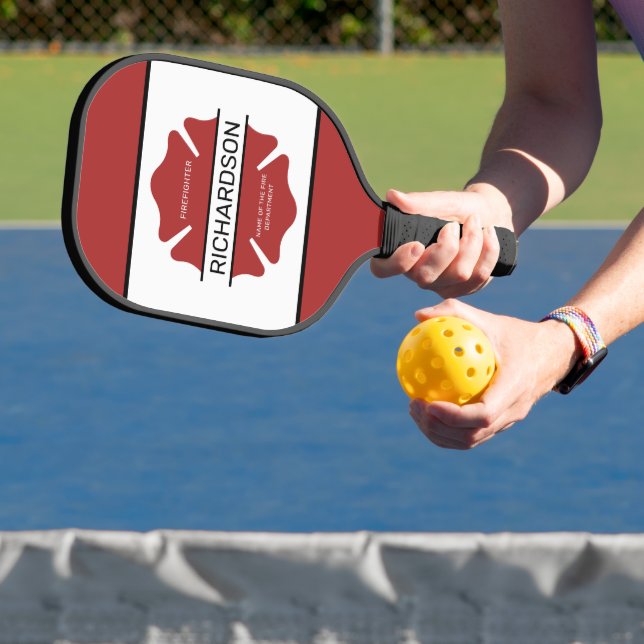 Personalised Firefighter Red Logo Symbol  Pickleball Paddle (Insitu)