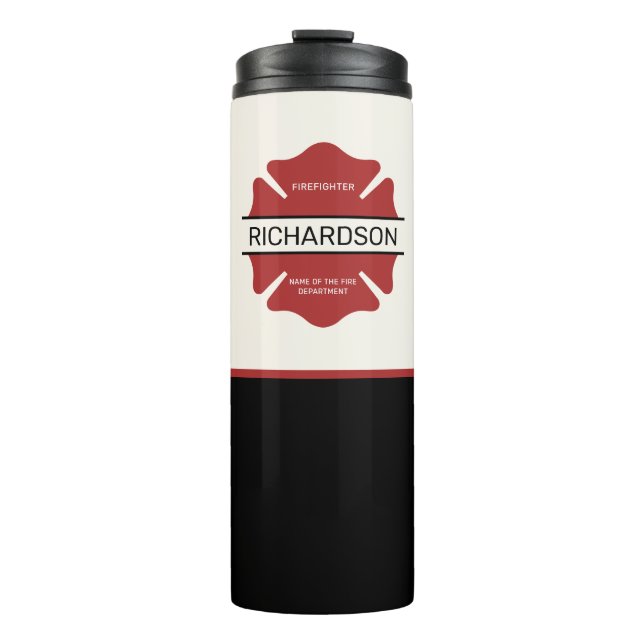 Personalised Firefighter Red Logo Symbol  Thermal Tumbler (Front)