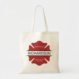 Personalised Firefighter Red Logo Symbol Tote Bag