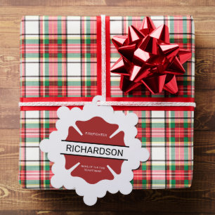 Personalised Firefighter Red Logo Symbol Tree Decoration Card