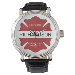 Personalised Firefighter Red Logo Symbol  Watch