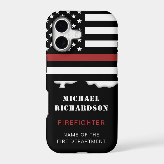 Personalised Firefighter Thin Red Line Fire Rescue (Back)