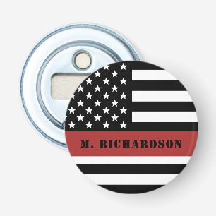 Personalised Firefighter Thin Red Line Fire Rescue Bottle Opener