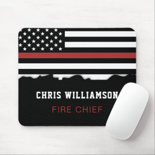 Personalised Firefighter Thin Red Line Fire Rescue Mouse Mat