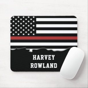 Personalised Firefighter Thin Red Line Fire Rescue Mouse Mat