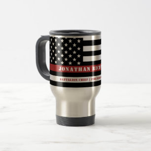 Personalised Firefighter Thin Red Line Fire Rescue Travel Mug