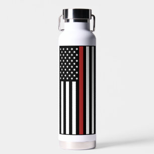 Personalised Firefighter Thin Red Line Flag Water Bottle