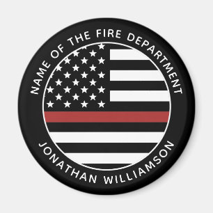 Personalised Firefighter Thin Red Line USA Flag Magnet