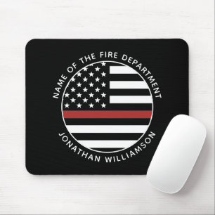 Personalised Firefighter Thin Red Line USA Flag Mouse Mat