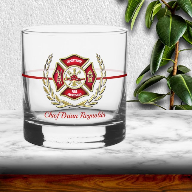 Personalised Firefighter Whiskey Glass (Creator Uploaded)
