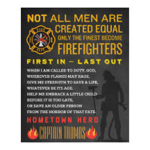 Personalised Fireman Gift. Firefighter Sign. EMT