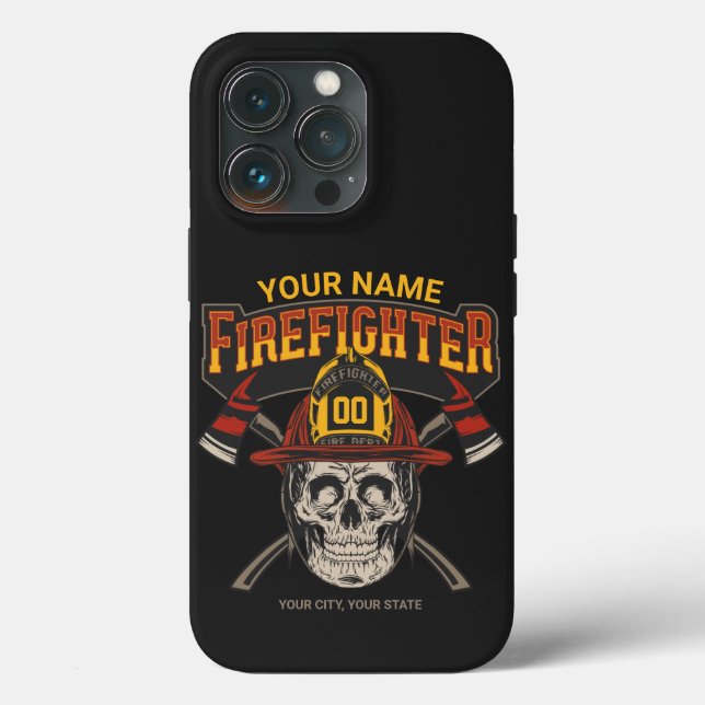Personalised Fireman Skull Helmet Axe Firefighter  Case-Mate iPhone Case (Back)