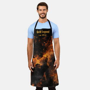 Personalised Firestorm Grill BBQ Men Apron 