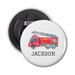 Personalised Firetruck birthday Party Bottle Opener