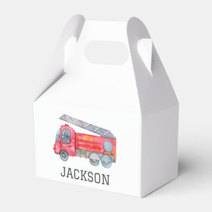 Personalised Firetruck birthday Party Favour Box