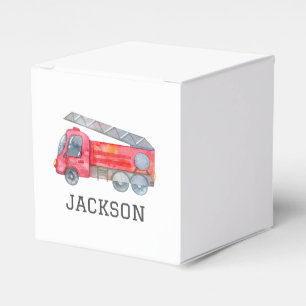 Personalised Firetruck birthday Party Favour Box