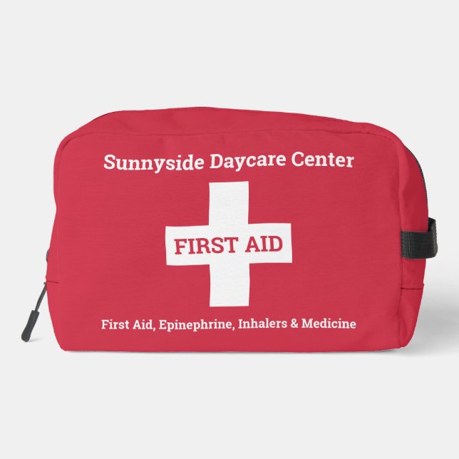 Personalised First Aid Kit Medicine Red Tote Bag (Back)