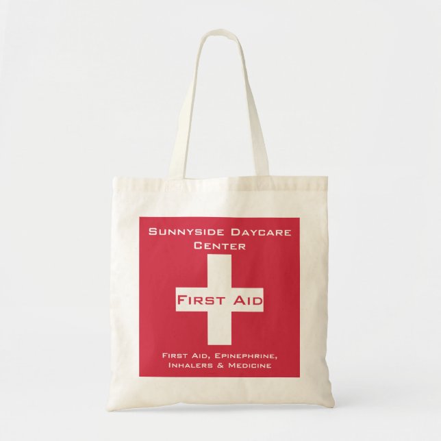 Personalised First Aid Kit Medicine Red Tote Bag (Front)