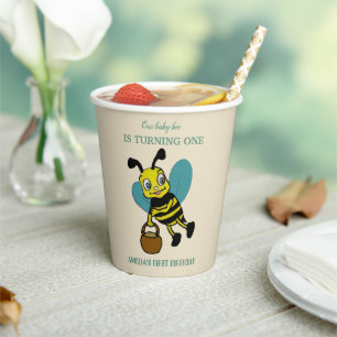 Personalised first birth year 1st birthday party paper cups