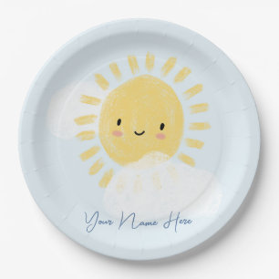Personalised First Birthday Baby Shower Sunshine Paper Plate