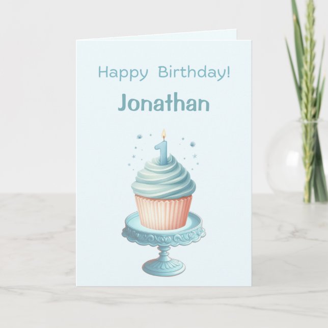 Personalised First Birthday Candle Card (Front)