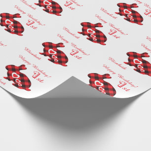 Personalised First Birthday lumberjack boy/girl Wrapping Paper